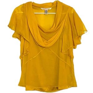 Diane Von Furstenberg Silk Mustard Yellow Blouse